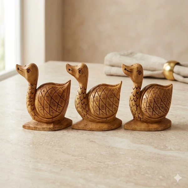 Wooden hand carving duck