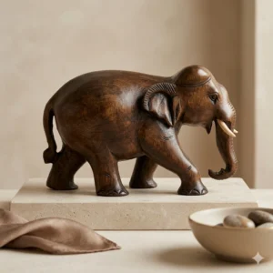 Wooden plain natural color elephant