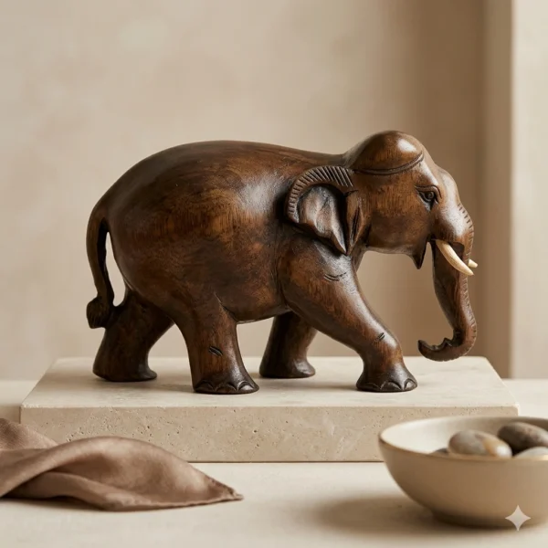 Wooden plain natural color elephant
