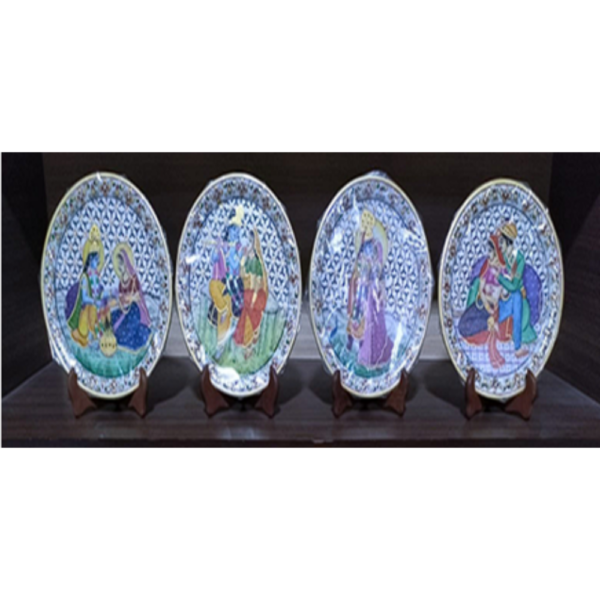 Marble jali decoration thali(various subjects available i.e.god,ragini,taj mahal,elephant,love scene,etc.)