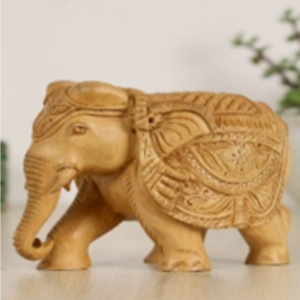 Wooden handcarving down trunk elephant