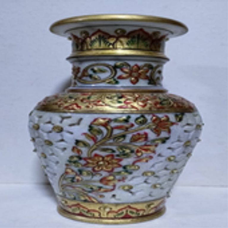 Marble jali flower pot.
