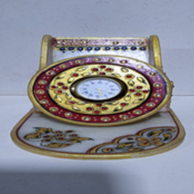 Marble handpainting mobile stand/card holder with watch.