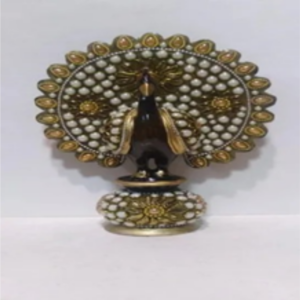 Wooden moti work dancing peacock.