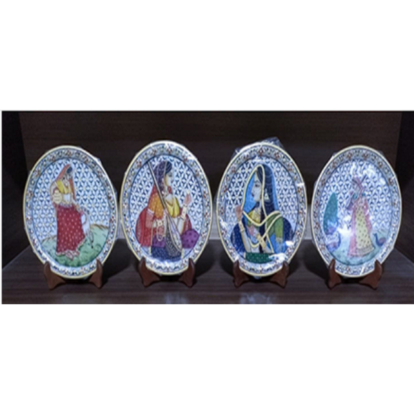 Marble jali decoration thali(various subjects available i.e.god,ragini,taj mahal,elephant,love scene,etc.)
