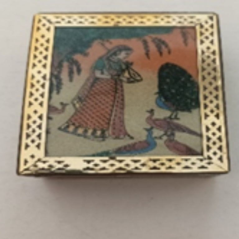 Wooden gemstone glass ragini painting{(various designs available)Customisation available MOQ 100.}