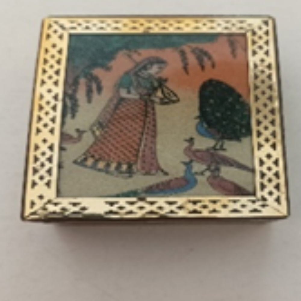 Wooden gemstone glass ragini painting{(various designs available)Customisation available MOQ 100.}